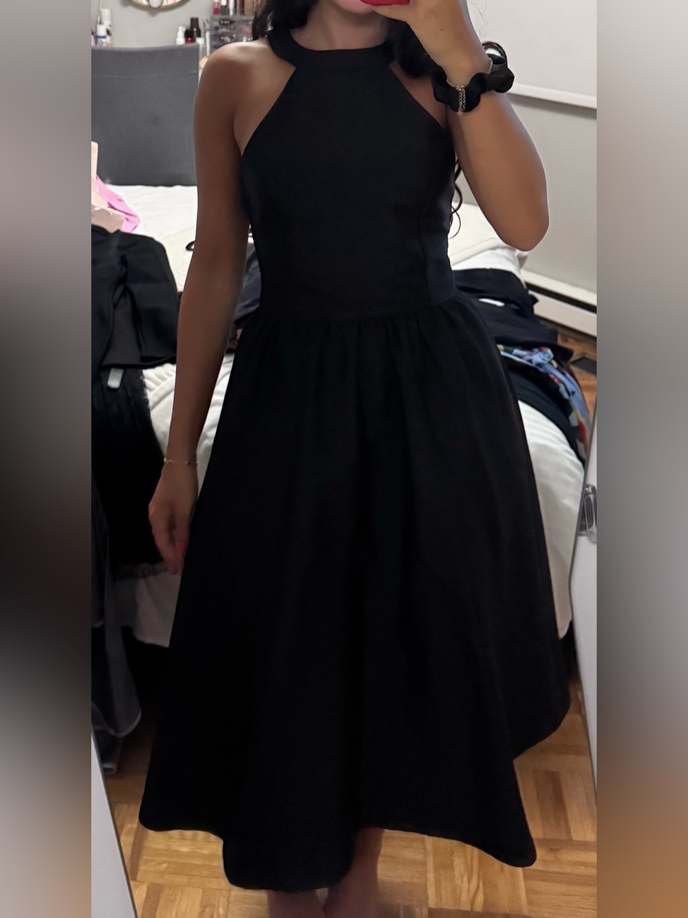 Strapless Black Fit-and-Flare Dress
